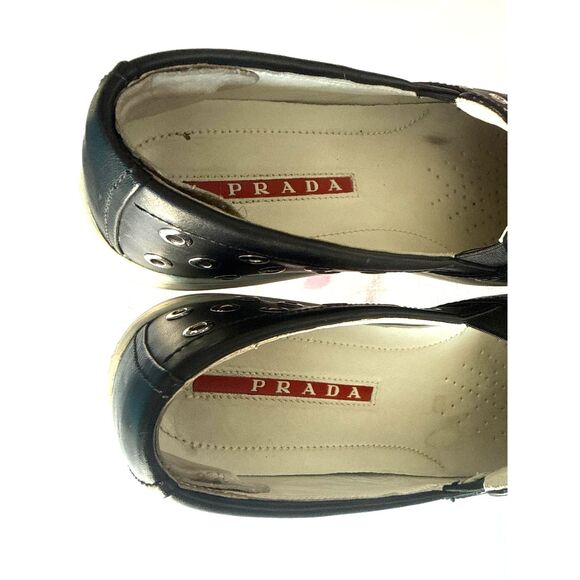 Prada Studded Leather Slip On Sneakers Black Size 39 - Picture 7 of 7